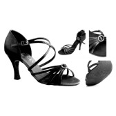 Latin női tánccipő Kiszélesedő sarokkal: Freed of London  Sophia model - Black (Fekete)